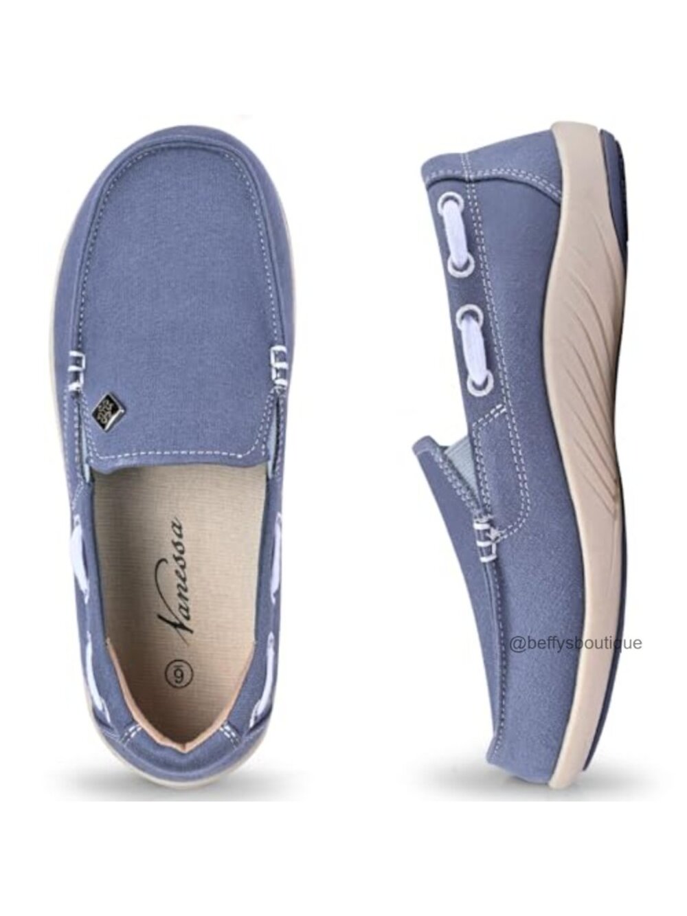 Womens Slip On Canvas Loafers with Arch Support Comfortable Casual Shoes